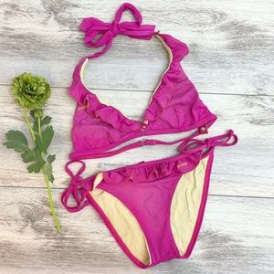 Guess USA Ruffle String Bikini Set sz M